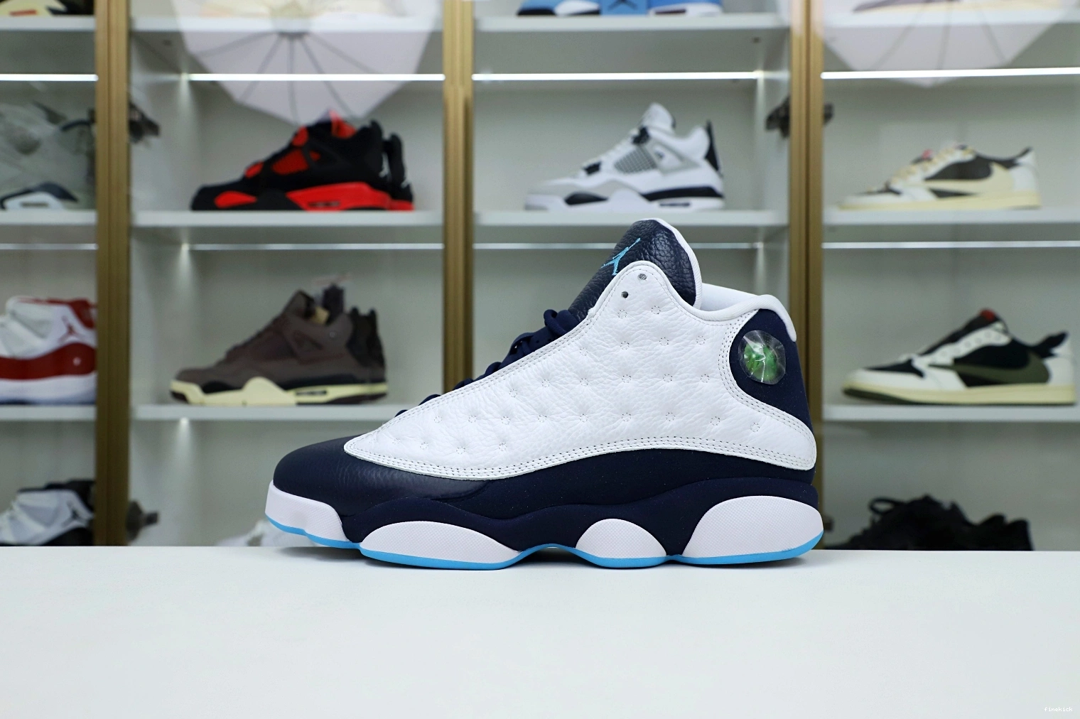 AIR POWDER 13 414571-144 WHITE JORDAN OBSIDIAN RETRO BLUE 0731